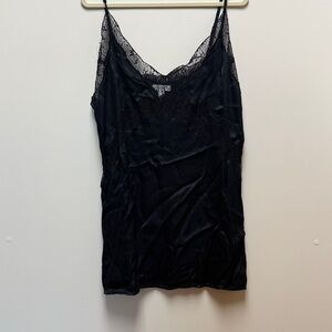 Black Lace Trim Cami Dress